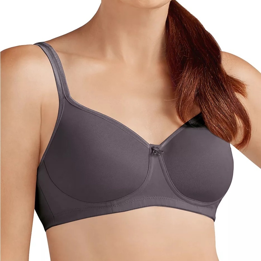 Amoena Mara Bra Size 34 D Dark Gray Mastectomy 44023 Comfort Soft Wireless EUC